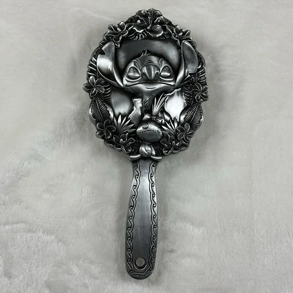 NEW Loungefly‎ Disney Lilo & Stitch Metal Hair Brush Silver Gothic Hawaiian Rare